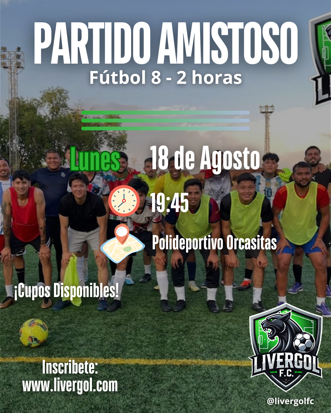 Partido Fútbol 8 - 2 horas